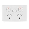 Deta 10Amp White Double Powerpoint with Extra Switch