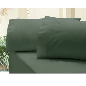 Bloomington Revive 400TC Cotton Sateen Combo Fitted Sheet Set Double (No Flat) Dark Green