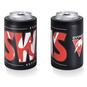 Sydney Swans AFL Insulated Stainless Steel Can Cooler With Twist Top Lid