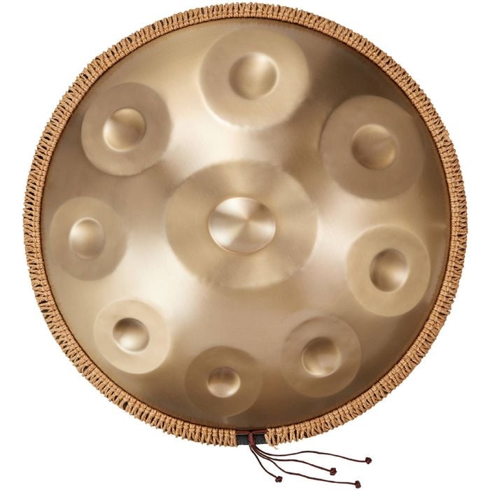 Vevor 55x55x25cm Handpan Drum Golden with 9 Notes D Minor Steel with Mallets for Adult