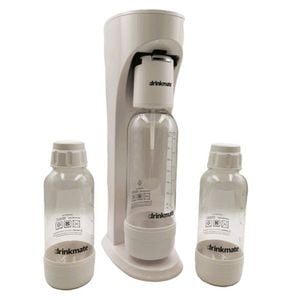 OmniFizz 0.5L Bundle - Drinkmate Sparkling Water & Soda Maker with 2 extra PET 0.5L Bottles (CO2 Cylinder not Included) White