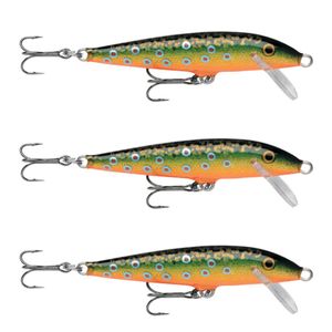 3x Rapala 5cm Original Floating Minnow Hard Body Fishing Lures - Brook Trout