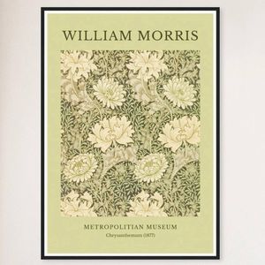 Galrie William Morris Chrysanthemum Print from the Metropolitan Museum Timeless (1877), Black Frame, A2 42 x 60cm (16 x 24inch)