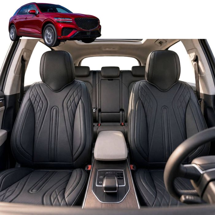 Australian Goose Front Seat Covers for Genesis GV70 2022 - Current (IK) - PU Leather, Black (2pc)