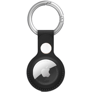 Perth Laptops For Apple AirTag Leather Case Protective Shell Location Tracker Air Tag Cover - Black