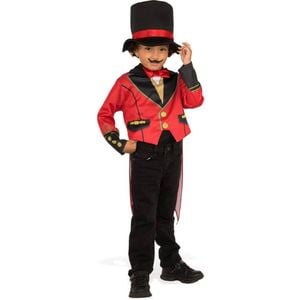 Rubie's Circus Ringmaster Halloween Costume with Waistcoat and Top Hat for Adults - Red Colour, Extra Small