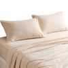 Giselle Queen Micro Flannel Sheet Set with Fitted Sheet 40CM Deep Pocket, Anti-pilling, Cream White