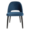 Durafurn Denim Velvet Semifreddo Chair with Black Beech Wood Legs