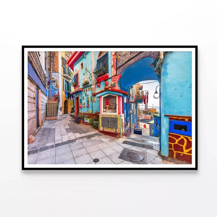 Color Streets of Vietri Salerno  Print 100% Australian Made 120x90cm  (Poster)