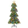 Costway 1.8M Artificial Hinged Christmas Tree w/Lighted Star Topper Holiday Decoration