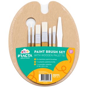 Kids Practa Palette and Bamboo Brush Kit 8 Pieces