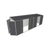 Build-a-Shed 1.5 x 6 x 2m Skillion Dual Double Sliding Side Doors Shed - Grey