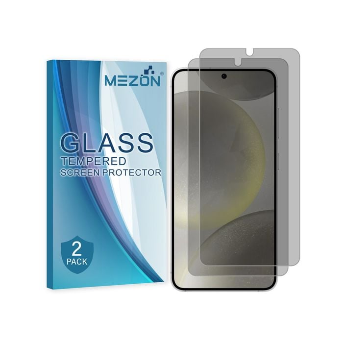 2 Pack MEZON Samsung Galaxy S24 (6.2") Privacy Anti-Spy Fingerprint Unlock Tempered Glass