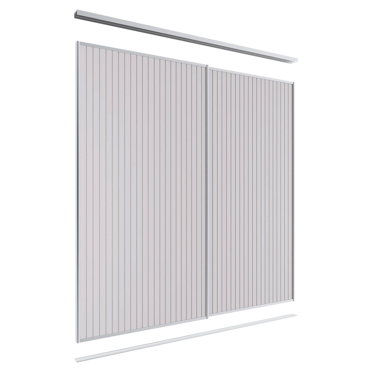 Lugna 2400 x 1801-2400mm Clear Anodised VJ Panel Wardrobe Double ...