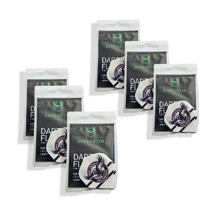 6x 3pc NRL Dart Flights Sydney Roosters Team Design Metronic Pack England Made