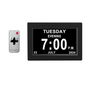 Provecta 8 Inch Led Digital Calendar Clock Alarm Day Week Month Year Black