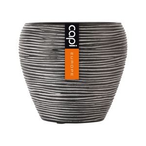 Capi 15 x 13cm Black Rib Indoor Plant Pot