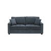 2 Seater Sofa Set Polyester Charcoal Fabric Multilayer Two Pillows Individual Pocket Spring