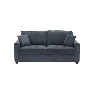 2 Seater Sofa Set Polyester Charcoal Fabric Multilayer Two Pillows Individual Pocket Spring