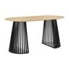 Vanessa Oval Rounded Dining Table 160cm Black and Oak