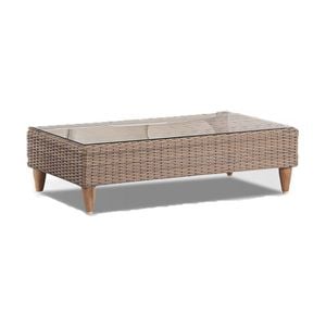 Carolina Outdoor Wicker Coffee Table In Brushed Wheat