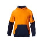 Hard Yakka Hi-Vis-Fleece Hoodie Orange Navy SZ M Y19325XL