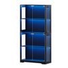Advwin 4 Tier Display Cabinet Tall Storage Bookshelf Organizer Hallway Storage Cabinet Black