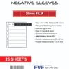Glanz 35mm Glassine Negative Sheets - 25pk