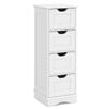 Costway Storage Cabinet 4-drawer Floor Organizer Stand White
