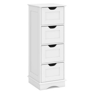 Costway Storage Cabinet 4-drawer Floor Organizer Stand White