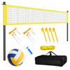 Portable Professional Volleyball Net Set Sports Mesh with Height Adjustable Pole
