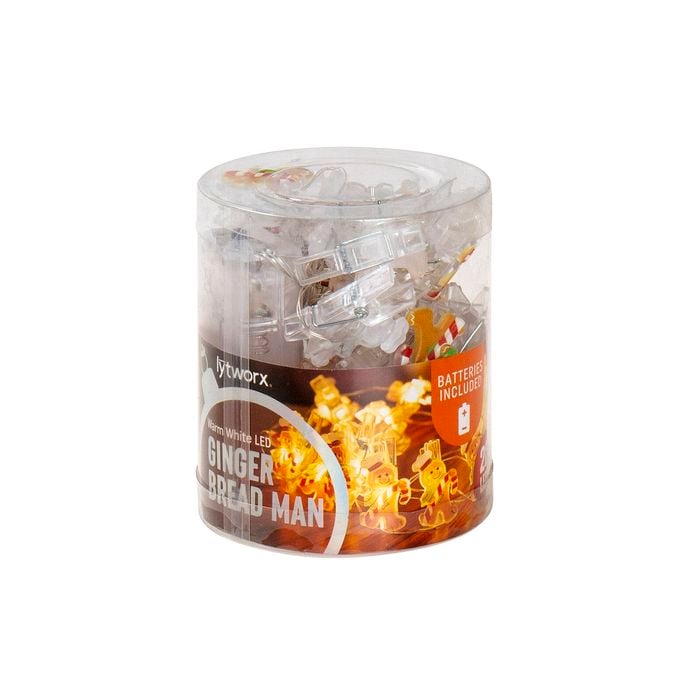 Lytworx Warm White Battery Gingerbread Man Lights - 20 Pack