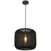Telbix Jonsel Modern Pendant Hanging Lamp Light Fabric Metal Black