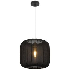 Telbix Jonsel Modern Pendant Hanging Lamp Light Fabric Metal Black