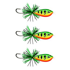 3x Rapala 5cm BX Skitter Frog Topwater Surface Fishing Lures - Hot Peacock Bass