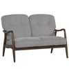 Modern Furniture FIGARO 2 Seater Sofa Walnut & Steel