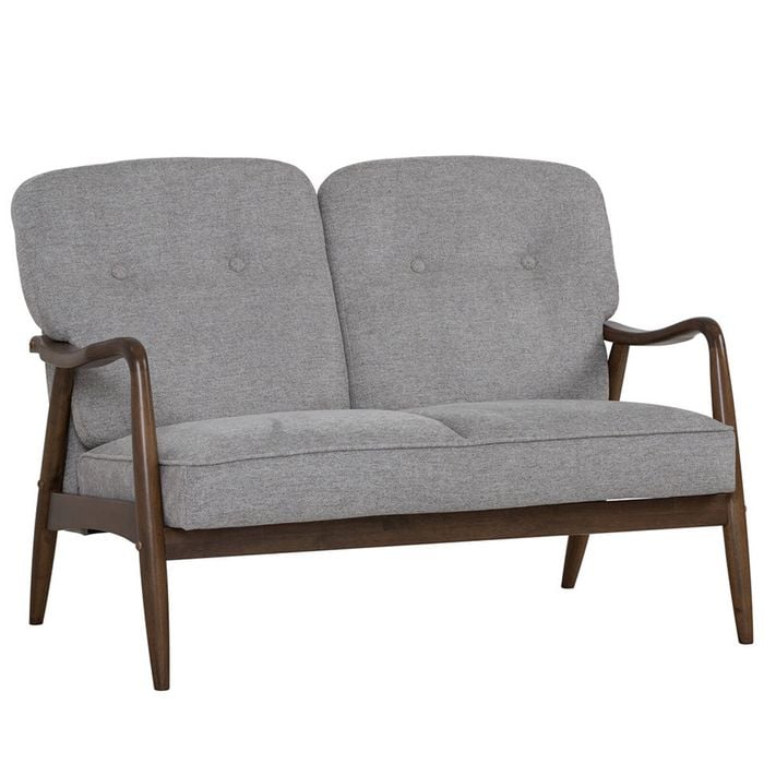 Modern Furniture FIGARO 2 Seater Sofa Walnut & Steel