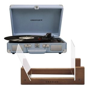 Crosley Cruiser Bluetooth Portable Turntable - Tourmaline  + Bundled Crosley Record Storage Display Stand