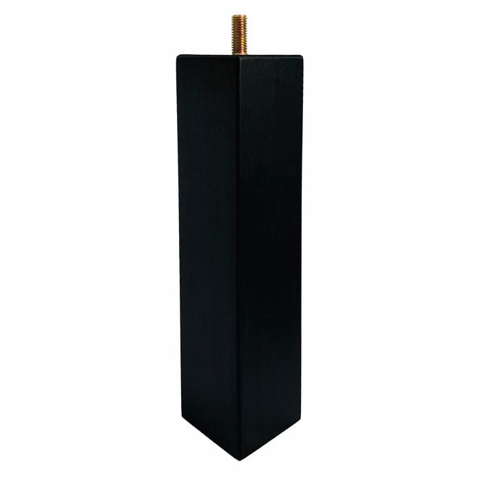 Adoored 53 x 53 x 250mm Black Square Pine Furniture Leg