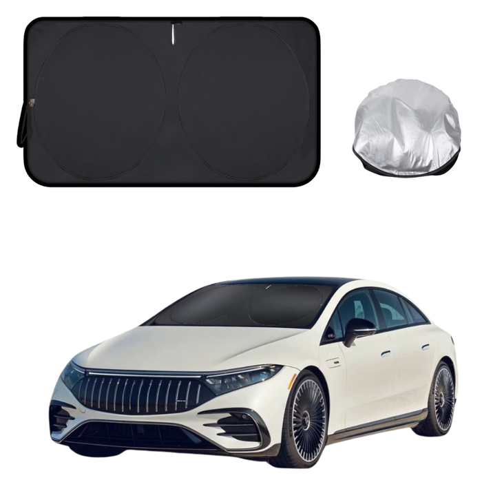 Front Windscreen Sun Shade for Mercedes-Benz EQS Sedan 2022 - Current - Standard 150 x 85 cm - Black