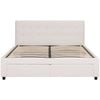 Julie PU Leather Queen Bed Frame with Drawers - White