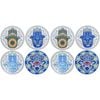 2x 4pc LVD Ceramic Coffee Table Decor Coasters Set 10.5x0.5x10.5cm Hamsa Hands