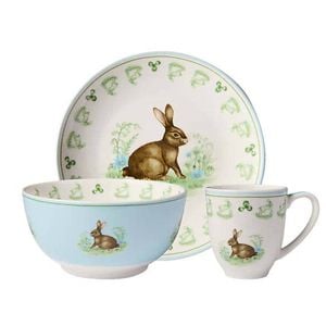 3pc Maxwell & Williams Clover Cottontail Children's Bunny Dinner Set