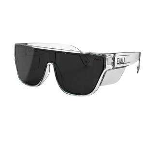 EMU Safety Clear Frame and Grey Smoke Polarised Lens The Boss Safety Glasses
