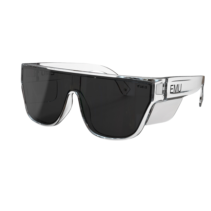 EMU Safety Clear Frame and Grey Smoke Polarised Lens The Boss Safety Glasses