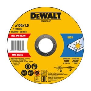 DeWALT 100 x 1.2 x 16mm Thin Cut Discs 10 Pack Tin DT43973-QZ