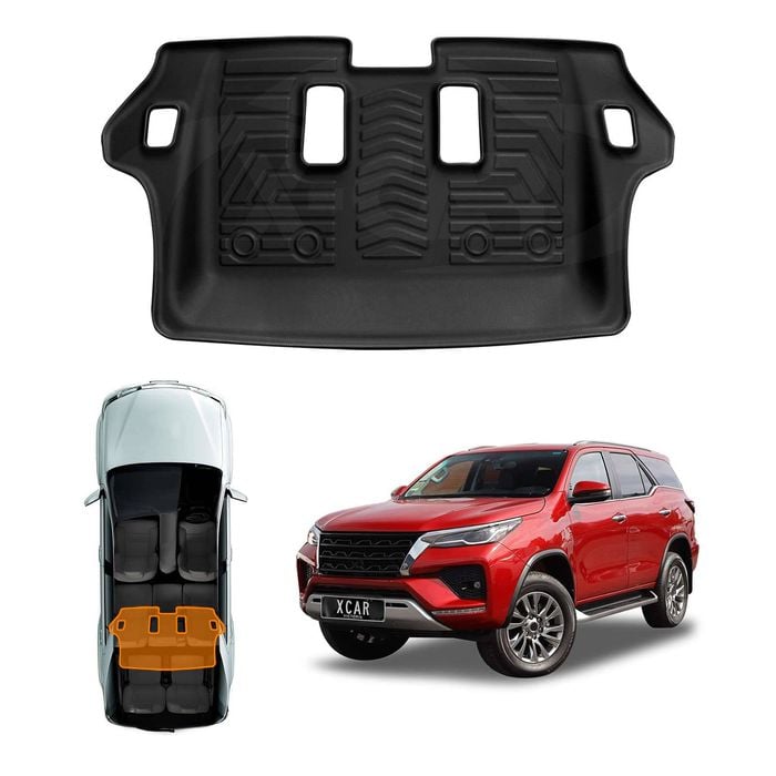 3D Third Row Seat Floor Mat for Toyota Fortuner 2015-Onwards Heavy Duty All Weather Mats Carpet