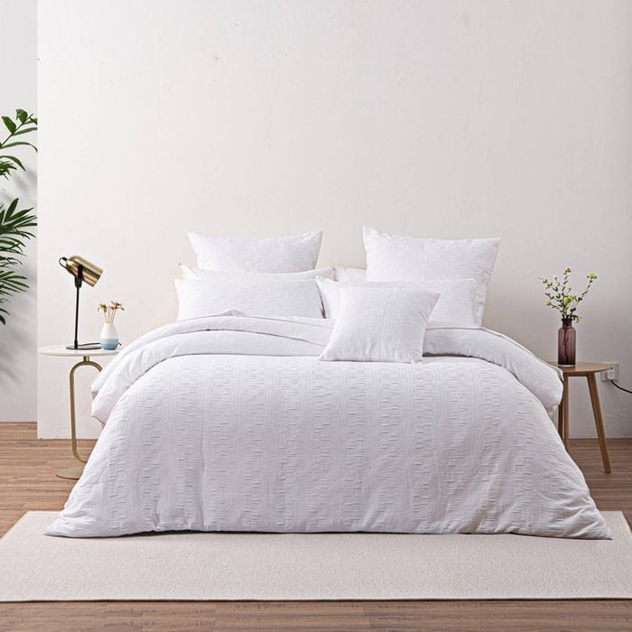 Bianca Cosmo King White Polyester Quilt Cover Set