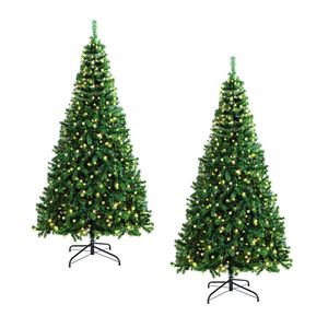 Tinseltown 2PCS LED Christmas Tree 1.8M 6FT Xmas Trees Decorations Green 830 Tips
