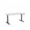 Olg Agile Motion Plus Round Leg Black Frame White Top Height Adjustable Desk L1200mm X W600mm